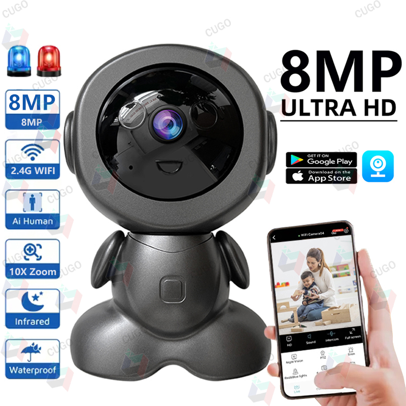 Home Security Robots - Câmera Robô de Vigilância Wifi 8MP