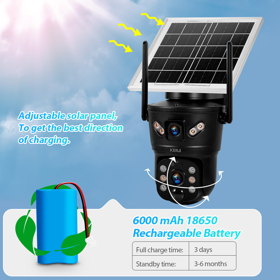 Home Security Device - Câmera Solar KERUI 6MP 4G SIM