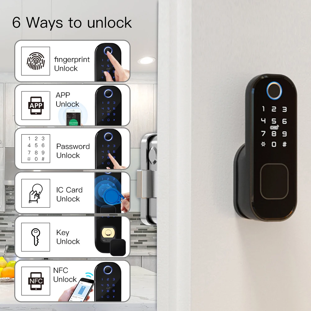 MOES-Smart Digital Door Lock c - Home Security Key avaliação e preço
