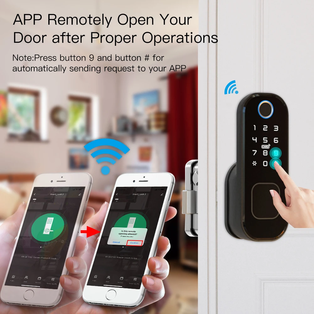 MOES-Smart Digital Door Lock c - Home Security Key avaliação e preço