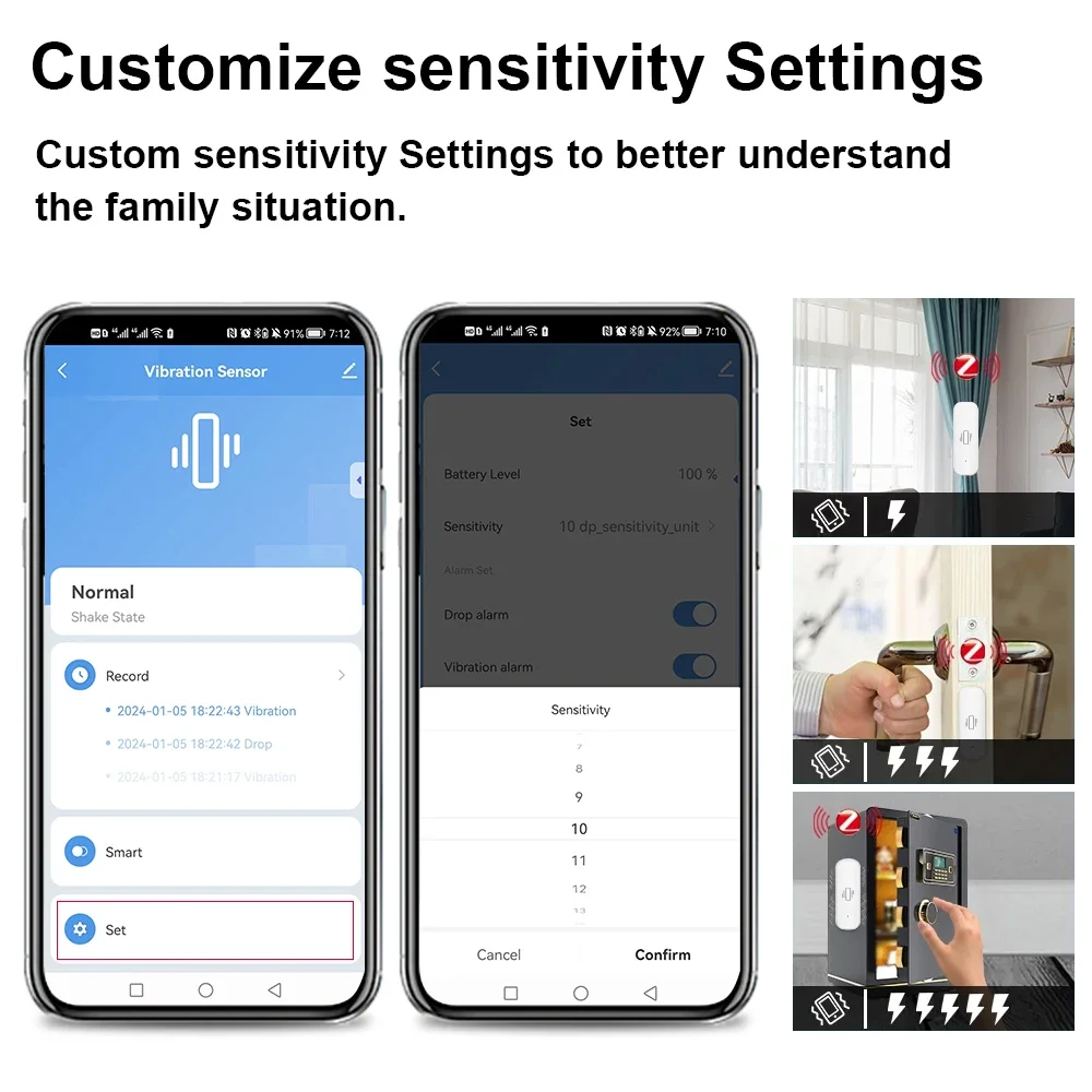 Inteligente zigbee sensor de v - Home Security Device avaliação e preço