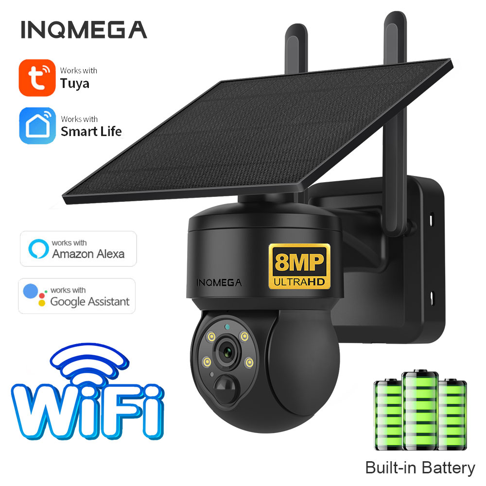 Inqmega 8mp tuya câmera solar  - Camera Solar Wireless avaliação e preço