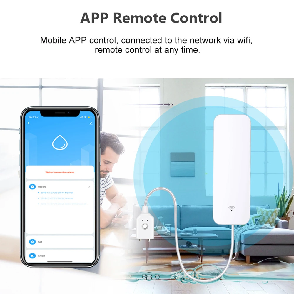 Tuya wifi zigbee sensor de águ - Home Security Device avaliação e preço
