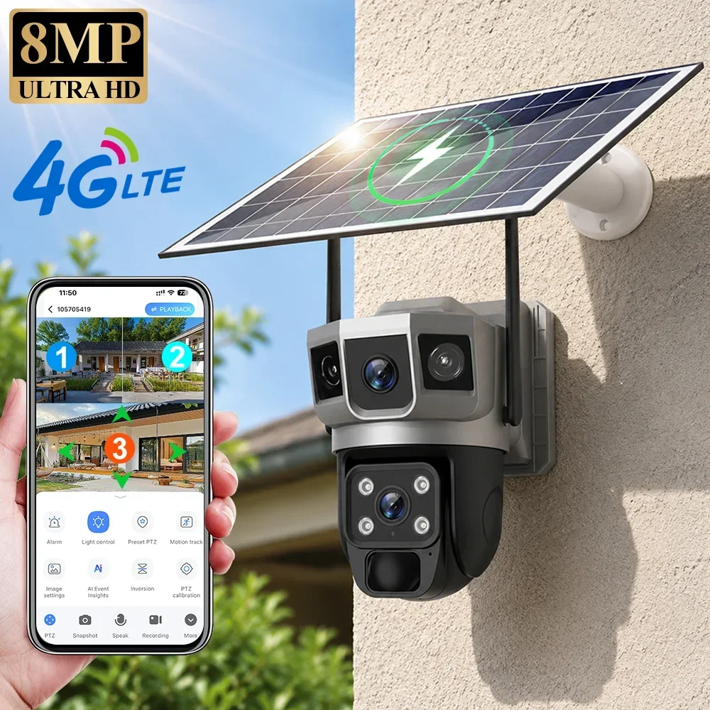 Câmera V380 4K com 3 Telas, 4G - Home Security Device avaliação e preço