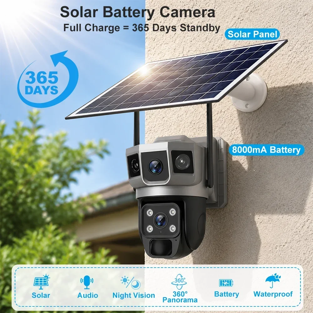 Câmera V380 4K com 3 Telas, 4G - Home Security Device avaliação e preço